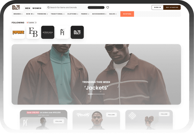 Qlozet shopping app interface